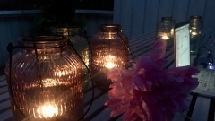 terrace in dark and warm night time terrace in dark and warm night time
